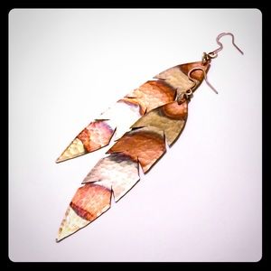 New Striped Hawk feather earrings